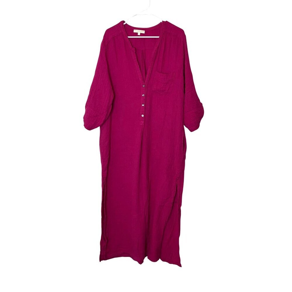 EVERYDAY RITUALTracey Gauze Kaftan Coverup Dress Size L - Picture 2 of 9